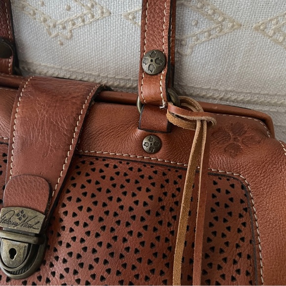 🎉 NEW LISTING Patricia Nash Brown Satchel Doctor Bag Large Shoulder Bag - Picture 11 of 15